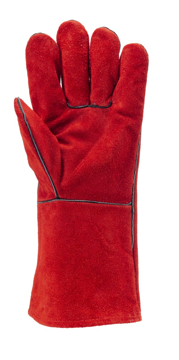 GANTS ANTI-CHALEUR EN CROUTE DE VACHETTE ROUGE - COVERGUARD – Image 2